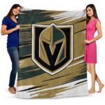 vegas golden knights paint streaks tan white blanket best selling