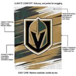 vegas golden knights paint streaks tan white blanket best selling