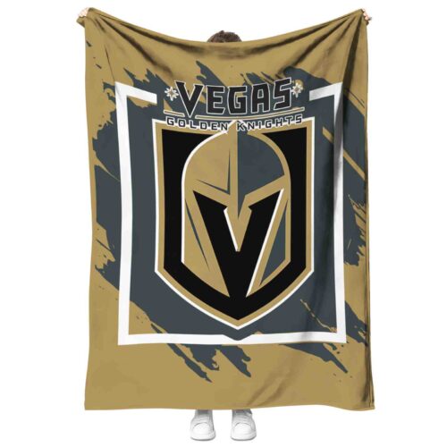 vegas golden knights splatter effect tan blanket best selling