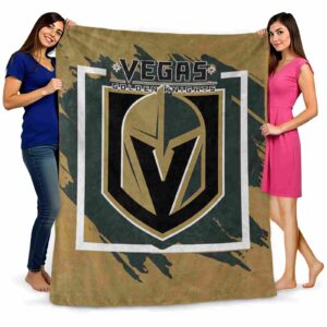 vegas golden knights splatter effect tan blanket fashion forward