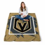 vegas golden knights splatter effect tan blanket best selling