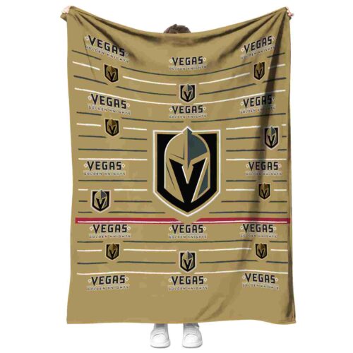 vegas golden knights striped pattern tan blanket best selling