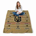 vegas golden knights striped pattern tan blanket best selling