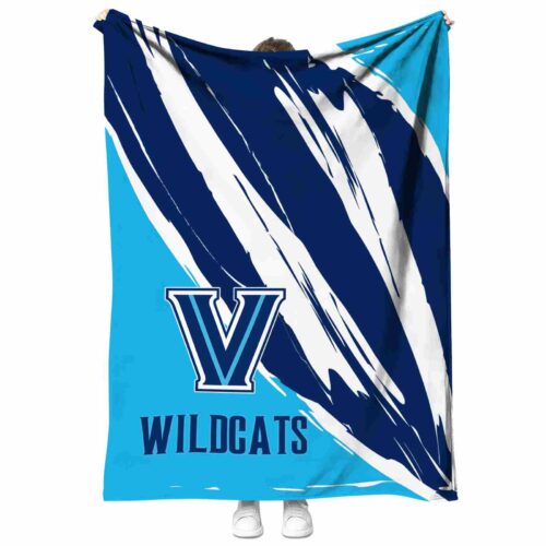 villanova wildcats brushstrokes navy white blanket best selling