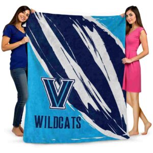 villanova wildcats brushstrokes navy white blanket fashion forward