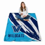 villanova wildcats brushstrokes navy white blanket high quality