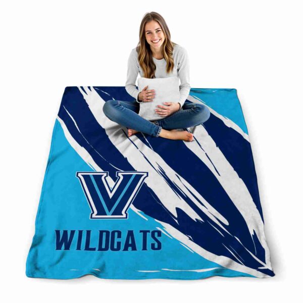 villanova wildcats brushstrokes navy white blanket high quality