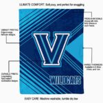villanova wildcats diagonal stripes navy blanket best selling