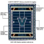 villanova wildcats football field navy blanket best selling