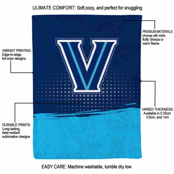 villanova wildcats gradient dots navy blanket new arrival