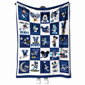 villanova wildcats mickey minnie navy white blanket best selling