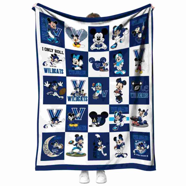 villanova wildcats mickey minnie navy white blanket best selling