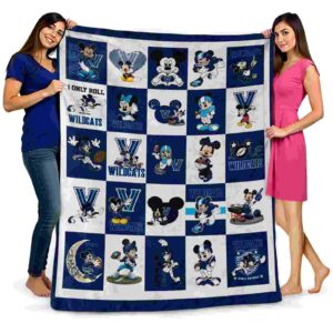 villanova wildcats mickey minnie navy white blanket fashion forward