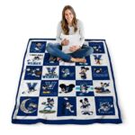 villanova wildcats mickey minnie navy white blanket high quality