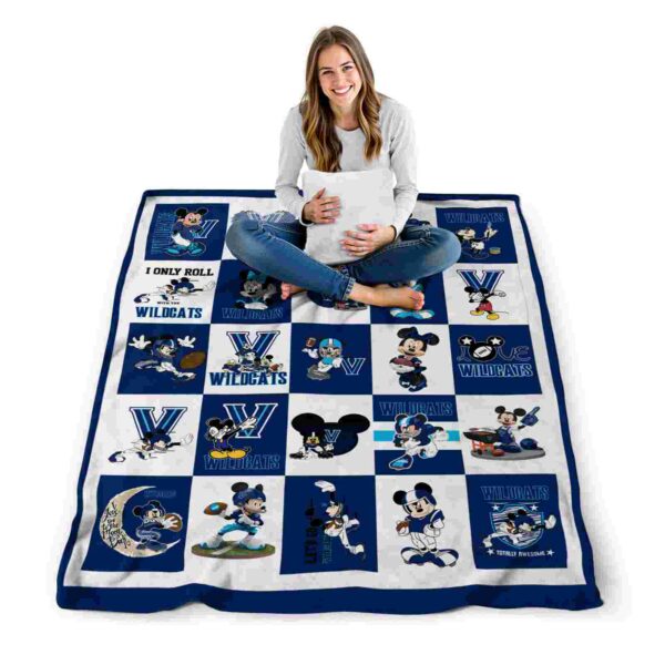 villanova wildcats mickey minnie navy white blanket high quality