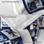 villanova wildcats mickey minnie navy white blanket premium grade