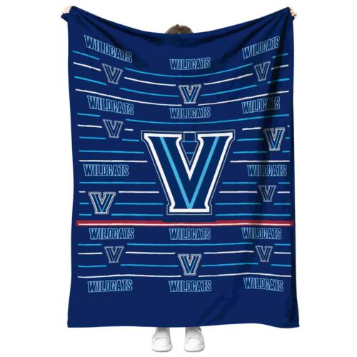 villanova wildcats striped pattern navy blanket best selling