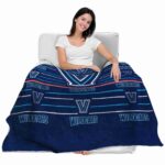 villanova wildcats striped pattern navy blanket best selling
