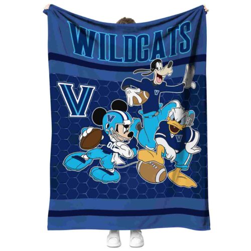 villanova wildcats three musketeers navy blanket best selling