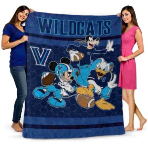 villanova wildcats three musketeers navy blanket fashion forward