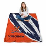 virginia cavaliers brushstrokes blue white blanket best selling