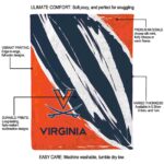 virginia cavaliers brushstrokes blue white blanket best selling