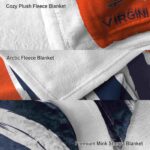 virginia cavaliers brushstrokes blue white blanket best selling