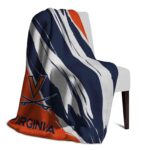 virginia cavaliers brushstrokes blue white blanket best selling