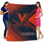virginia cavaliers diagonal stripes blue blanket best selling