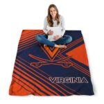 virginia cavaliers diagonal stripes blue blanket best selling