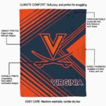 virginia cavaliers diagonal stripes blue blanket best selling