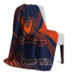 virginia cavaliers diagonal stripes blue blanket best selling