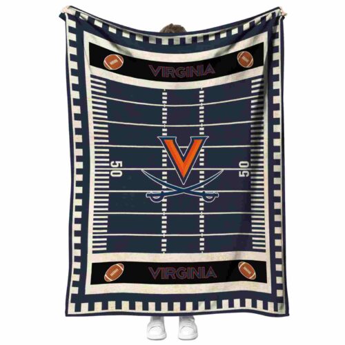 virginia cavaliers football field blue blanket best selling