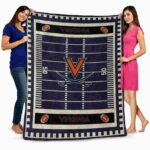 virginia cavaliers football field blue blanket best selling