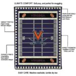 virginia cavaliers football field blue blanket best selling