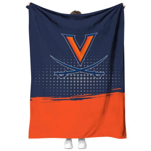 virginia cavaliers gradient dots blue blanket best selling