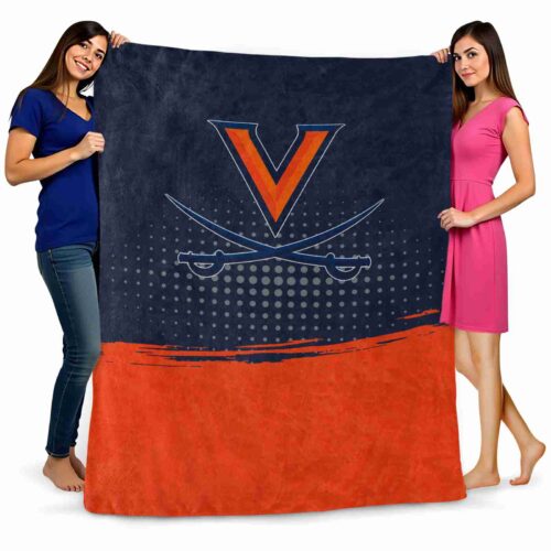 virginia cavaliers gradient dots blue blanket fashion forward