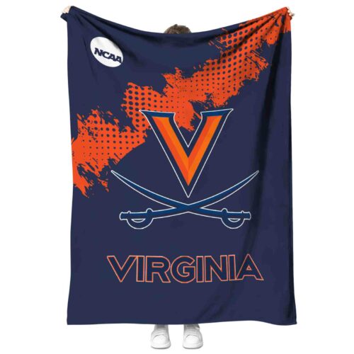 virginia cavaliers grunge texture blue blanket best selling