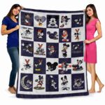 virginia cavaliers mickey minnie blue white blanket best selling