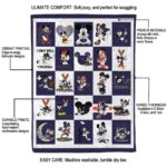 virginia cavaliers mickey minnie blue white blanket best selling