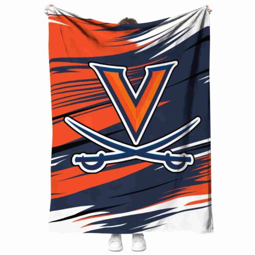 virginia cavaliers paint streaks blue white blanket best selling
