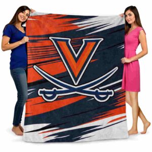 virginia cavaliers paint streaks blue white blanket fashion forward