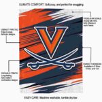 virginia cavaliers paint streaks blue white blanket best selling