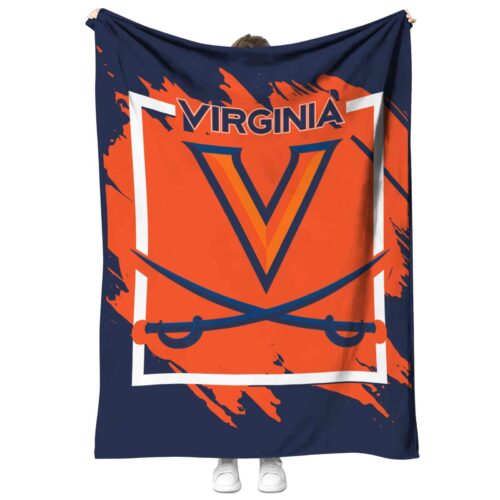 virginia cavaliers splatter effect blue blanket best selling