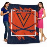 virginia cavaliers splatter effect blue blanket best selling