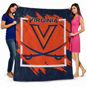 virginia cavaliers splatter effect blue blanket fashion forward