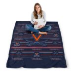 virginia cavaliers striped pattern blue blanket best selling