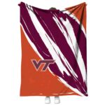 virginia tech hokies brushstrokes maroon white blanket best selling