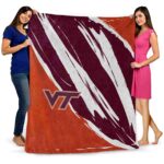 virginia tech hokies brushstrokes maroon white blanket best selling