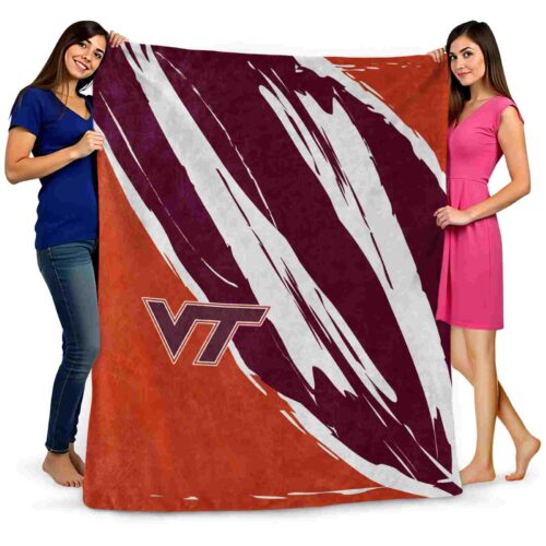 virginia tech hokies brushstrokes maroon white blanket fashion forward